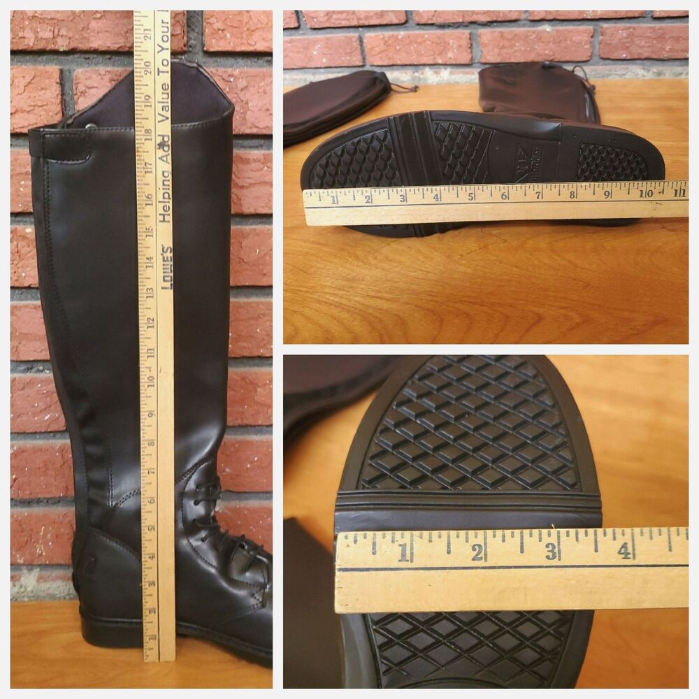 TuffRider Tall Riding Boots Womens 8 Ladies Starter Back Zip Field Black 3052-R - Picture 13 of 16